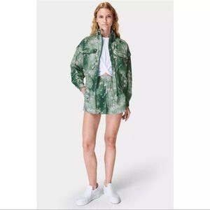 Sweaty Betty 8 Anytime Floral Crop Track Jacket Green